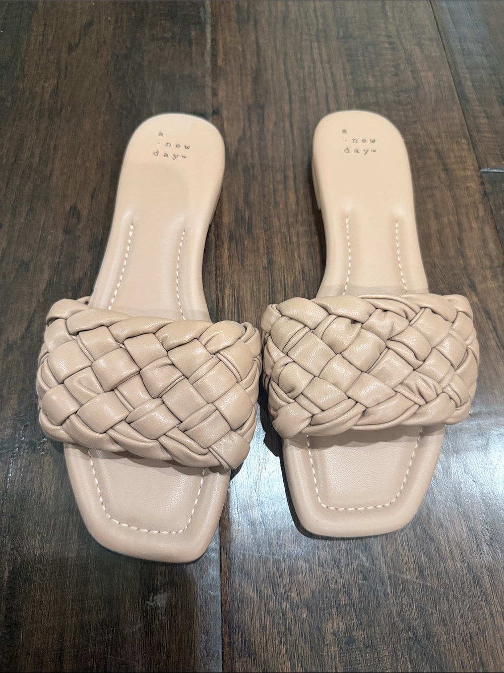 a new day Braided Slide Sandals in Nude Beige
